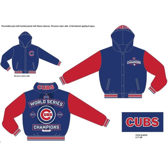 Chicago Cubs World Series Champions Reversible Poly-Twill Fleece Jacket XXL New - Picture 11 of 11